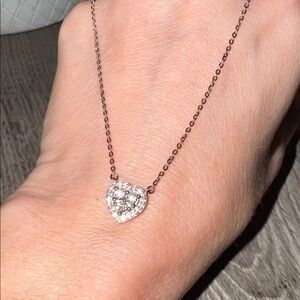 Moissanite .4 Ct .925 Silver Heart Necklace GRA.